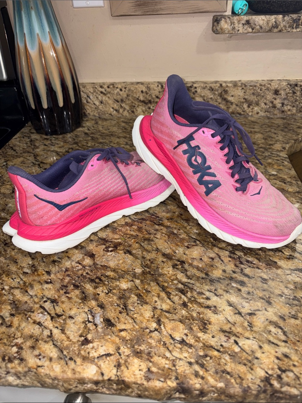 HOKA Mach 5 Profly+ Pink Navy Lightweight Running Shoes Trendy Athleisure Gym